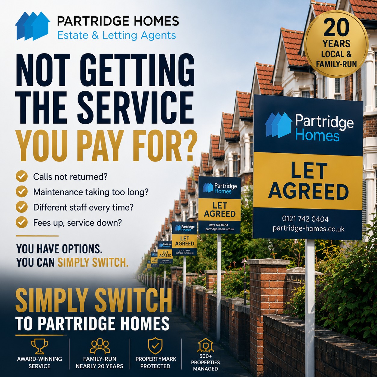 Switching Letting Agents in Solihull? Simply Switch to Partridge Homes